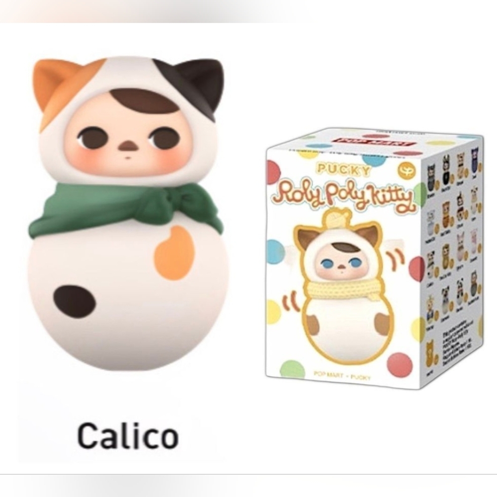 Pop Mart/ Pucky- Roly Poly Kitty Series "Calico"   Open Box, Sealed Bag